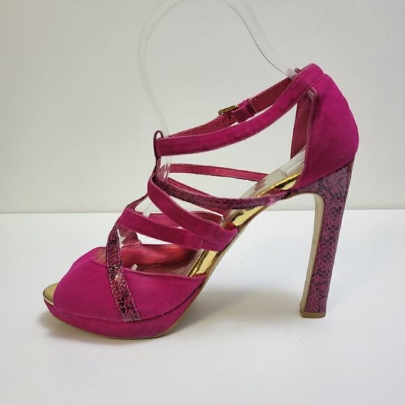 Mixx shuz pink and snake print platform heels - Picture 11 of 11